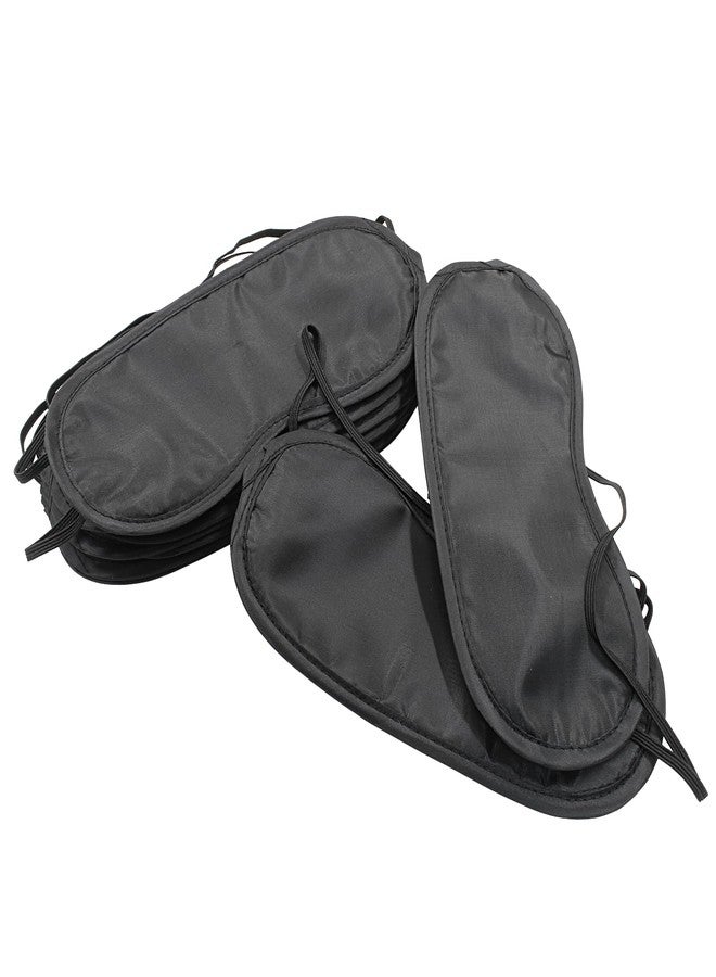 Coufce 12 PCS Satin Games Sleep Mask Eye Mask Sleep Blindfold Men & Women Night Eyeshade Travel Nap Team Building Games(Black) - Image 2